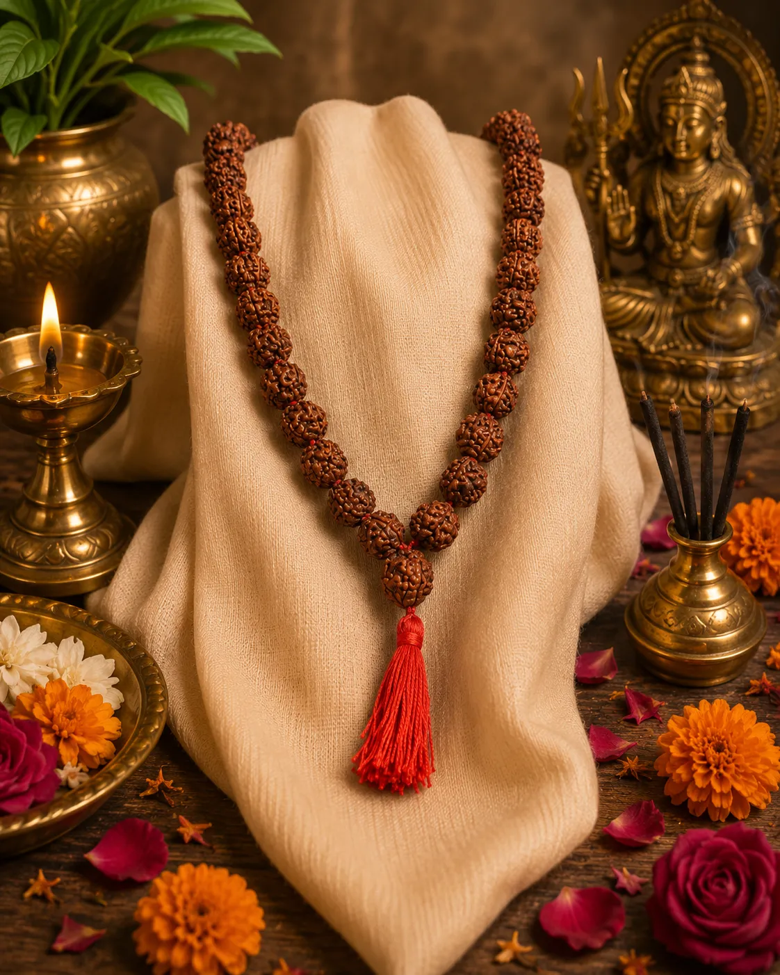 3-mukhi-rudraksha-kantha_ 3 Mukhi Rudraksha Kantha - Image 1